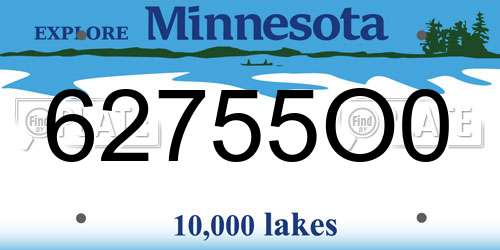 62755O0 Minnesota License Plate