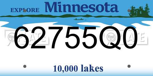 62755Q0 Minnesota License Plate