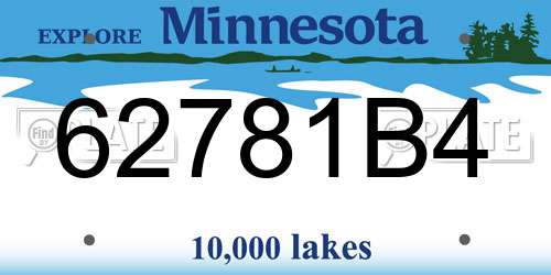 62781B4 Minnesota License Plate