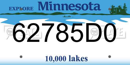 62785D0 Minnesota License Plate