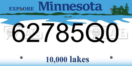 62785Q0 Minnesota License Plate