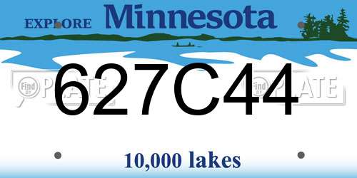 627C44 Minnesota License Plate