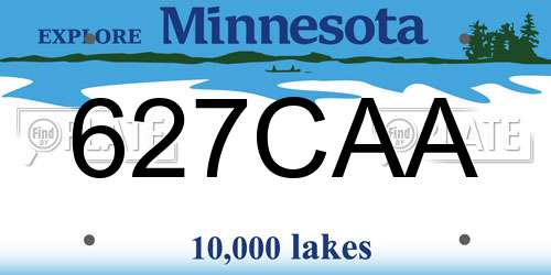 627CAA Minnesota License Plate
