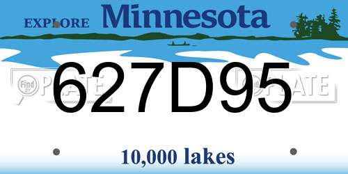 627D95 Minnesota License Plate