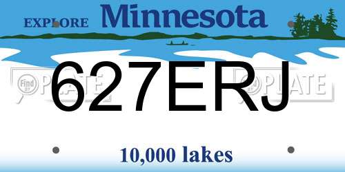 627ERJ Minnesota License Plate