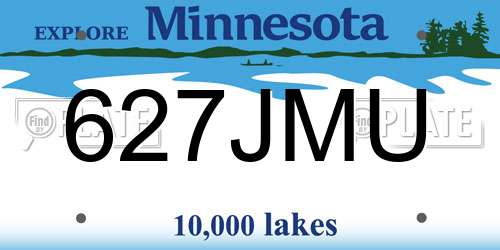 627JMU Minnesota License Plate