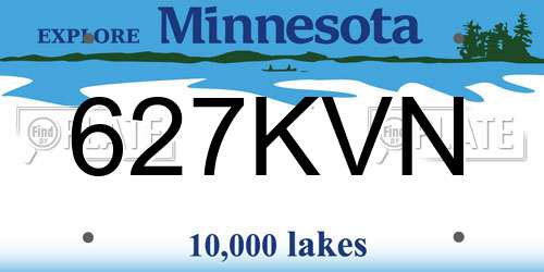 627KVN Minnesota License Plate