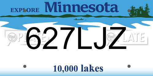627LJZ Minnesota License Plate