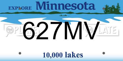 627MV Minnesota License Plate
