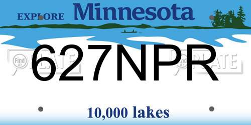 627NPR Minnesota License Plate
