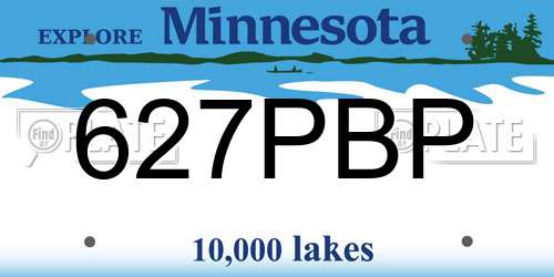 627PBP Minnesota License Plate