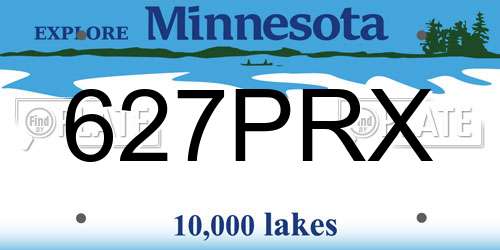 627PRX Minnesota License Plate