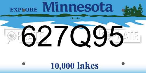 627Q95 Minnesota License Plate