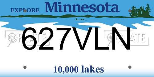 627VLN Minnesota License Plate