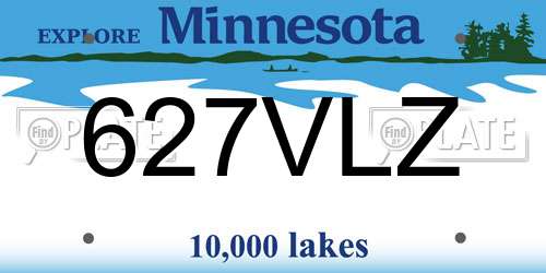 627VLZ Minnesota License Plate
