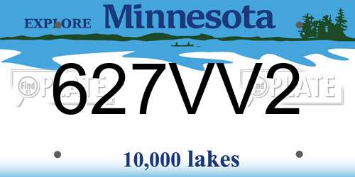 627VV2 Minnesota License Plate