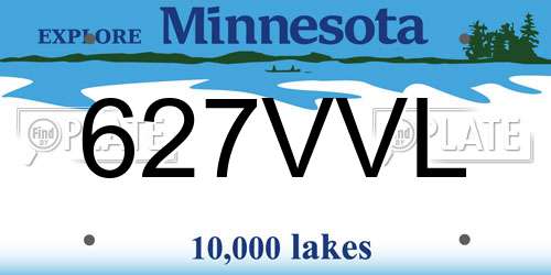 627VVL Minnesota License Plate