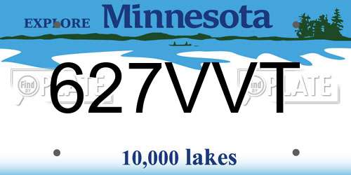627VVT Minnesota License Plate