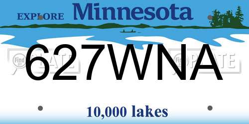 627WNA Minnesota License Plate