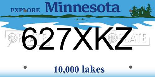 627XKZ Minnesota License Plate