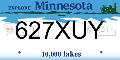 627XUY Minnesota License Plate