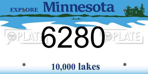 6280 Minnesota License Plate