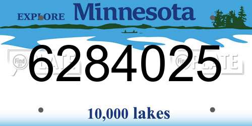 6284025 Minnesota License Plate