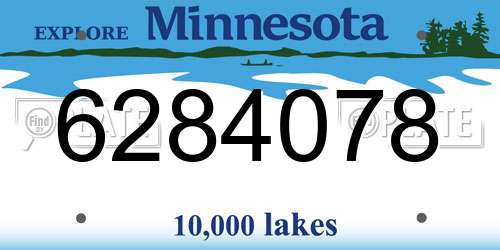 6284078 Minnesota License Plate