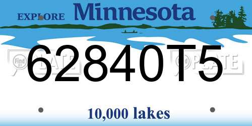 62840T5 Minnesota License Plate