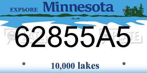 62855A5 Minnesota License Plate