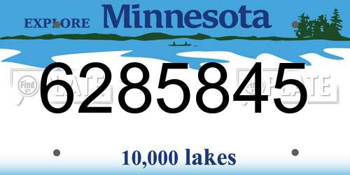 6285845 Minnesota License Plate