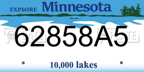 62858A5 Minnesota License Plate