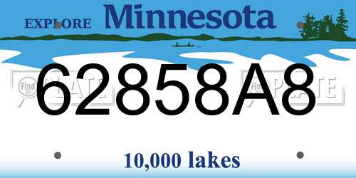 62858A8 Minnesota License Plate