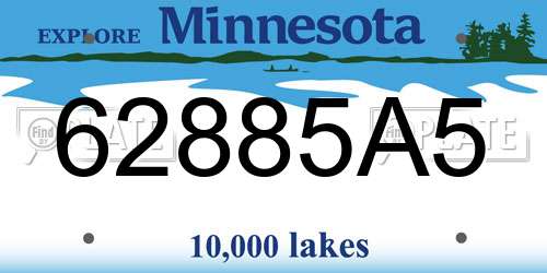 62885A5 Minnesota License Plate