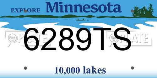 6289TS Minnesota License Plate