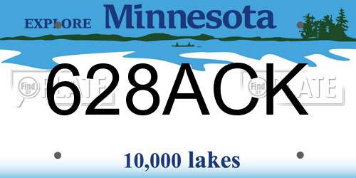 628ACK Minnesota License Plate