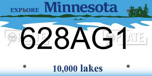 628AG1 Minnesota License Plate