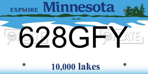 628GFY Minnesota License Plate