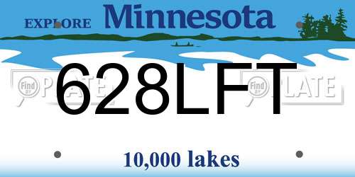628LFT Minnesota License Plate