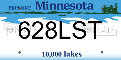 628LST Minnesota License Plate
