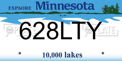 628LTY Minnesota License Plate
