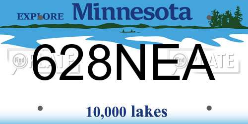 628NEA Minnesota License Plate