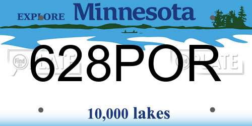 628POR Minnesota License Plate