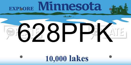 628PPK Minnesota License Plate