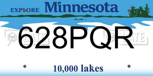 628PQR Minnesota License Plate