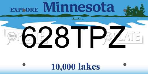 628TPZ Minnesota License Plate