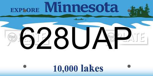 628UAP Minnesota License Plate