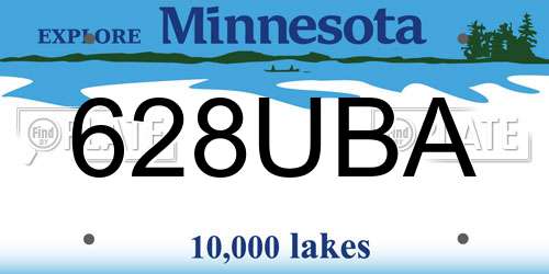 628UBA Minnesota License Plate