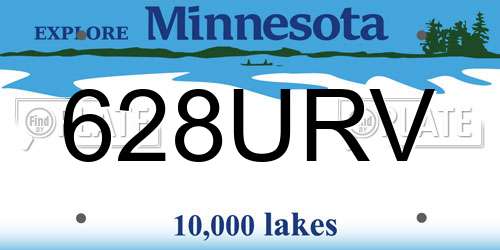628URV Minnesota License Plate