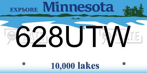 628UTW Minnesota License Plate